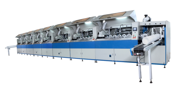 دستگاه چاپ سیلک چند رنگ 2000 عدد در ساعت برای سطل استوانه ای حداکثر قطر ظرف 220 میلی متر