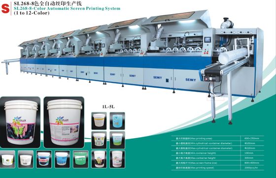 35pcs/min 1-5L plastic round bucket UV printing machine